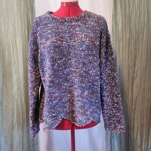MADISON + HUDSON Blue Multiple Color Thick‎ Long Sleeve Woman's Sweater Size XL